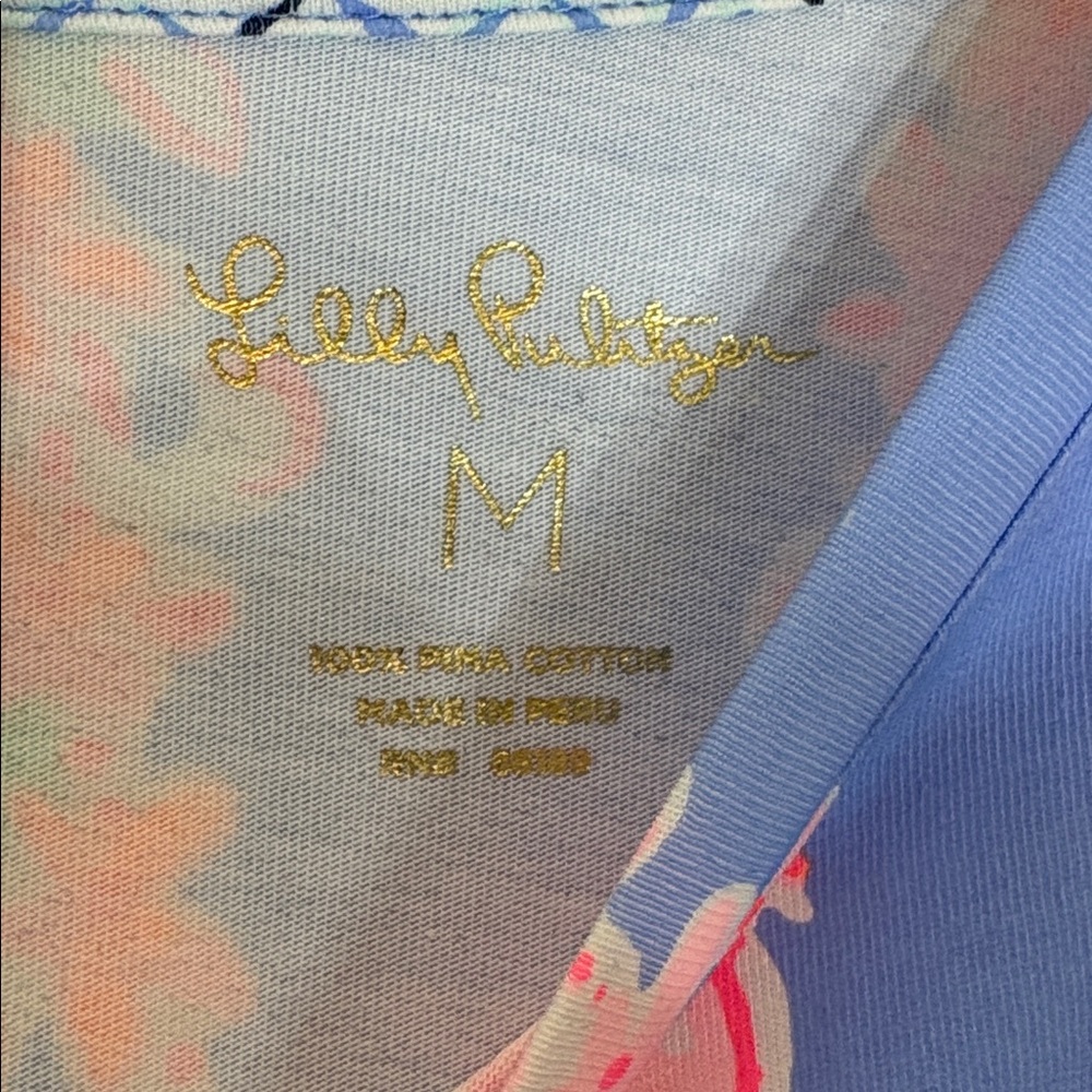 Lilly Pulitzer DECLAN DRESS medium GO WITH THE FLOW ENG Blue Peri NWOT - Picture 8 of 15